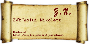 Zámolyi Nikolett névjegykártya